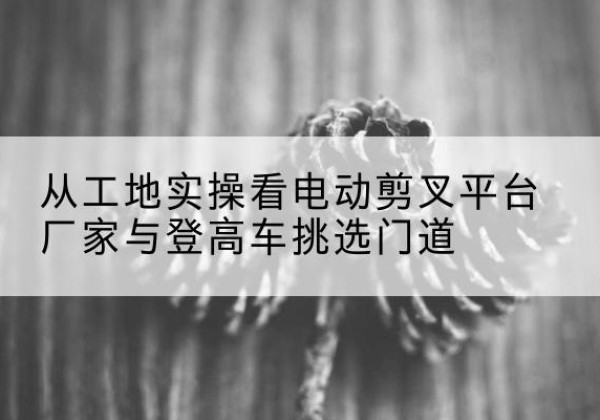 温州电动剪叉升降平台厂家-从工地实操看电动剪叉平台厂家与登高车挑选门道
